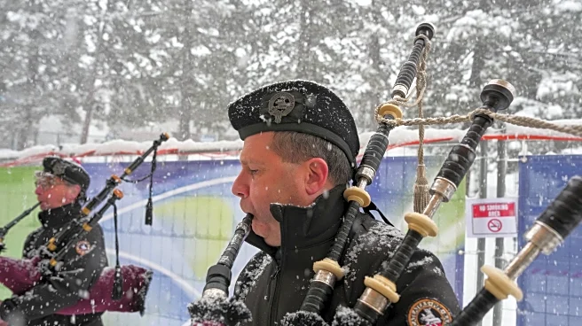 Bagpipers play at Olympic curling in homage to sport's Scottish heritage — but they're Italian