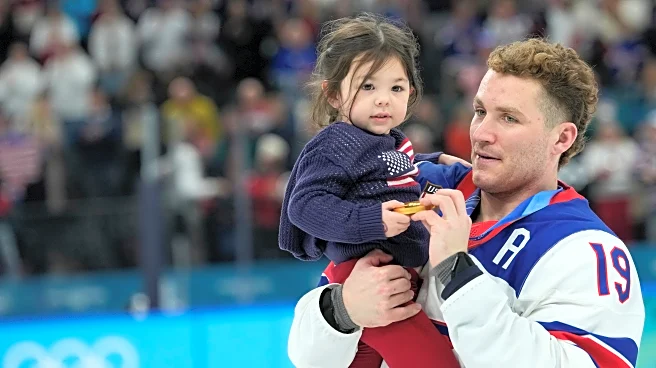 Johnny Gaudreau's children join the US Olympic gold medal celebration