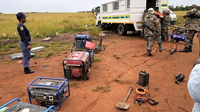 South African soldiers dismantle illegal mining operations near Johannesburg as miners flee
