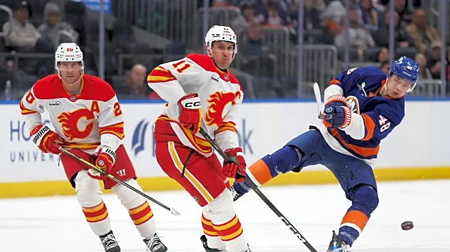 Holmstrom scores 2 as Islanders race to an early lead, hold on to beat Flames 3-2