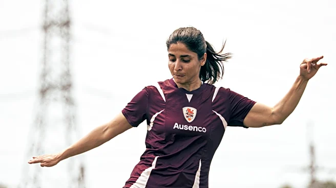 Iranian women soccer players granted asylum in Australia are pictured training in Brisbane