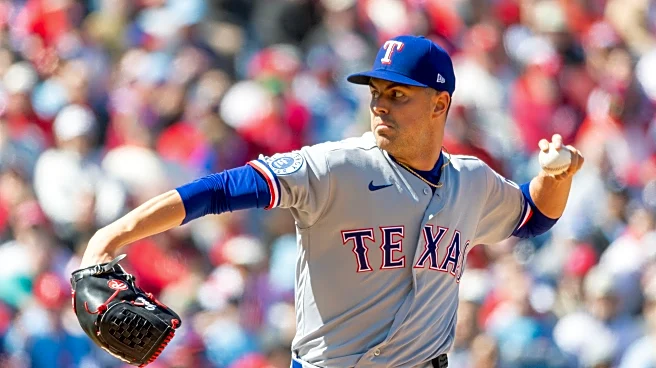 MacKenzie Gore strikes out 7 in his 1st start for Texas as the Rangers beat the Phillies 8-3