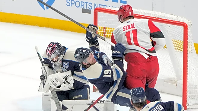 Carolina reaches 100-point mark and stays atop East with 5-2 victory over Blue Jackets