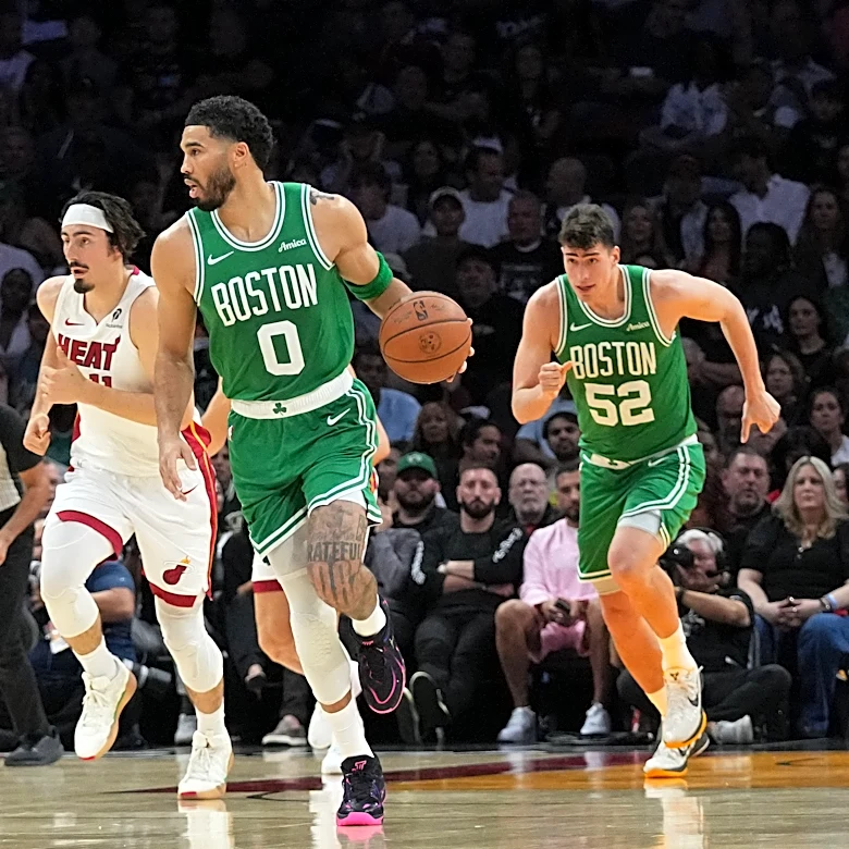 Brown scores 43, Tatum has triple-double and Celtics run away from Heat, 147-129