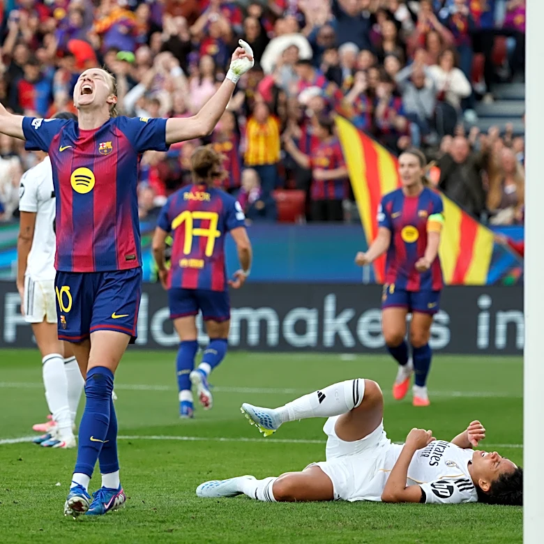 Barcelona routs Real Madrid 6-0 at Camp Nou to reach Women's Champions League semifinals