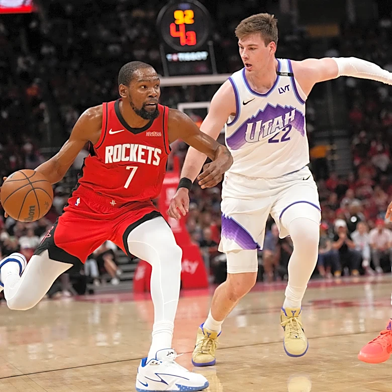 Rockets win their 5th straight, beating the Jazz 140-106 behind 25 points from Kevin Durant