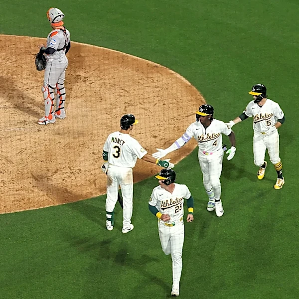 Lawrence Butler hits 3-run homer in the Athletics' 11-4 win over the Astros in home opener
