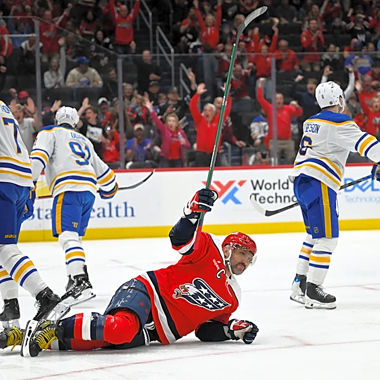 Protas scores in return from injury as Capitals keep playoff hopes alive with 6-2 win over Sabres