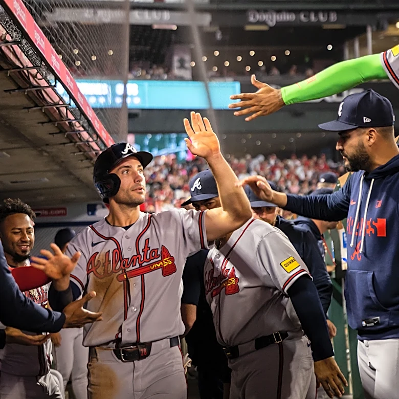Albies hits his 3rd home run and the Braves beat the Angels 7-2 following a bench-clearing brawl