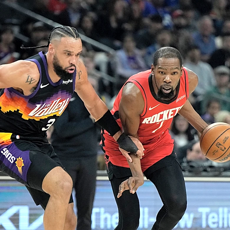 Kevin Durant's juke sends Dillon Brooks to the floor as Rockets rally past Suns for 7th straight win