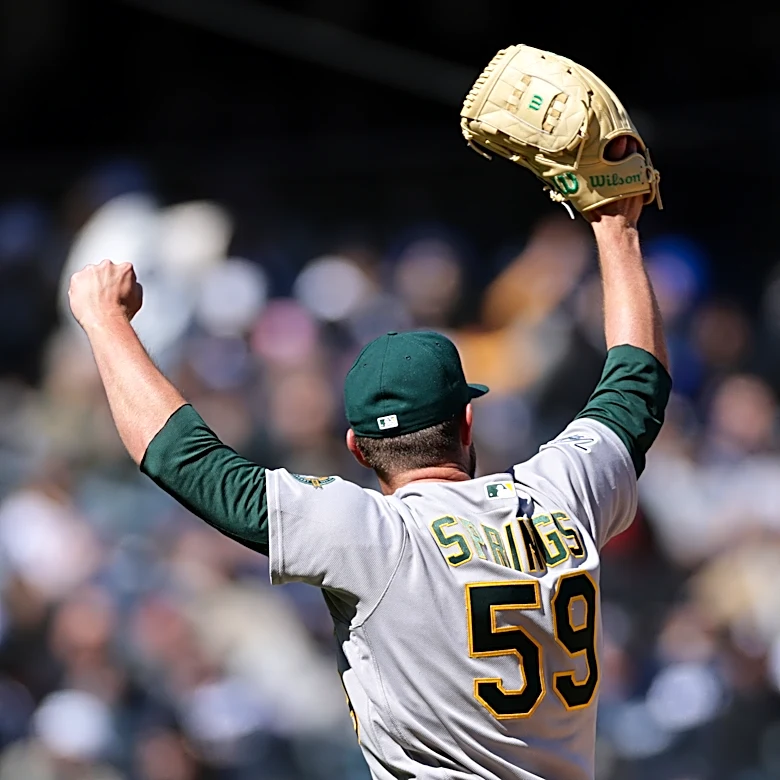 Jeffrey Springs takes no-hitter into seventh, combines on 1-hitter as A's beat Yankees 1-0