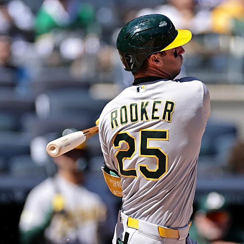 Athletics slugger Brent Rooker placed on IL with oblique strain, ending his 214-game streak