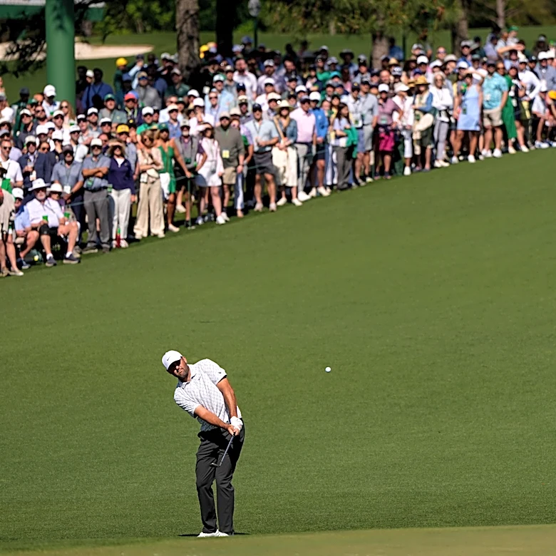 Scottie Scheffler has 2 shots in the water and his first round over par in the Masters in 3 years
