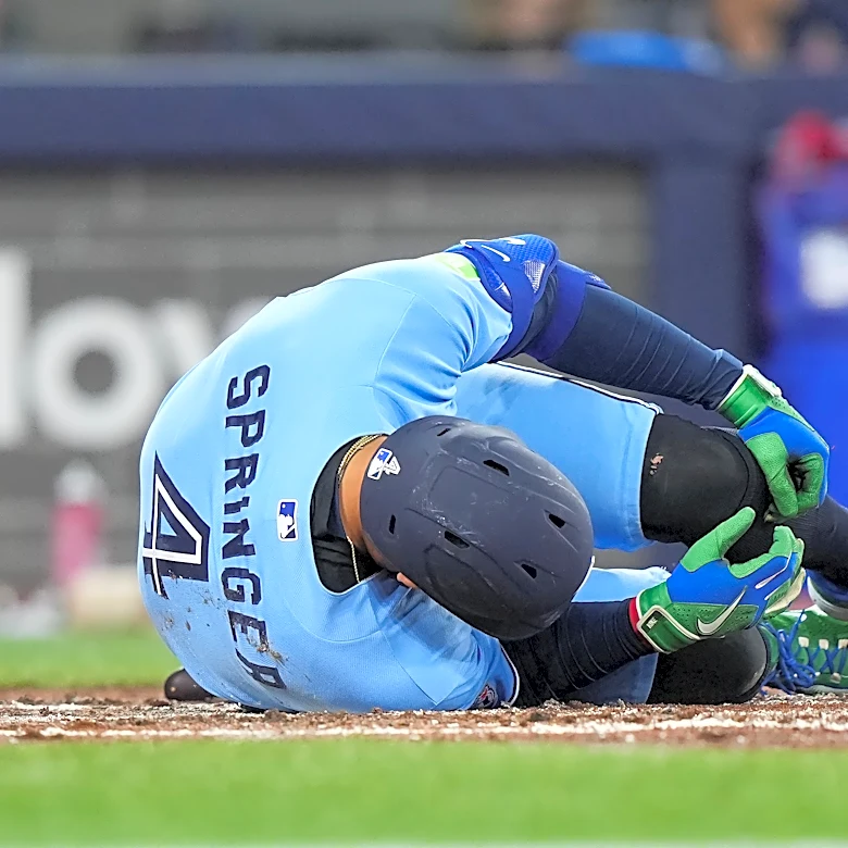 Blue Jays DH George Springer leaves game because of fractured left big toe