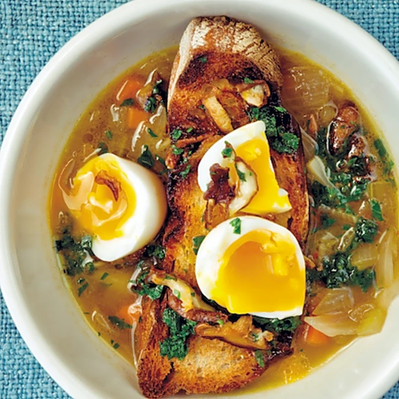 A freezer full of stock and a handful of shiitakes make Chris Fischer's mushroom soup