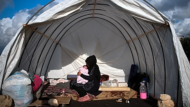 A baby born in a tent on a Beirut roadside struggles to survive, her family displaced by war