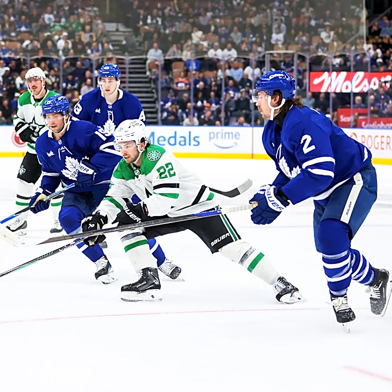 Bourque's 4-point game helps the Stars rally past the Maple Leafs 6-5