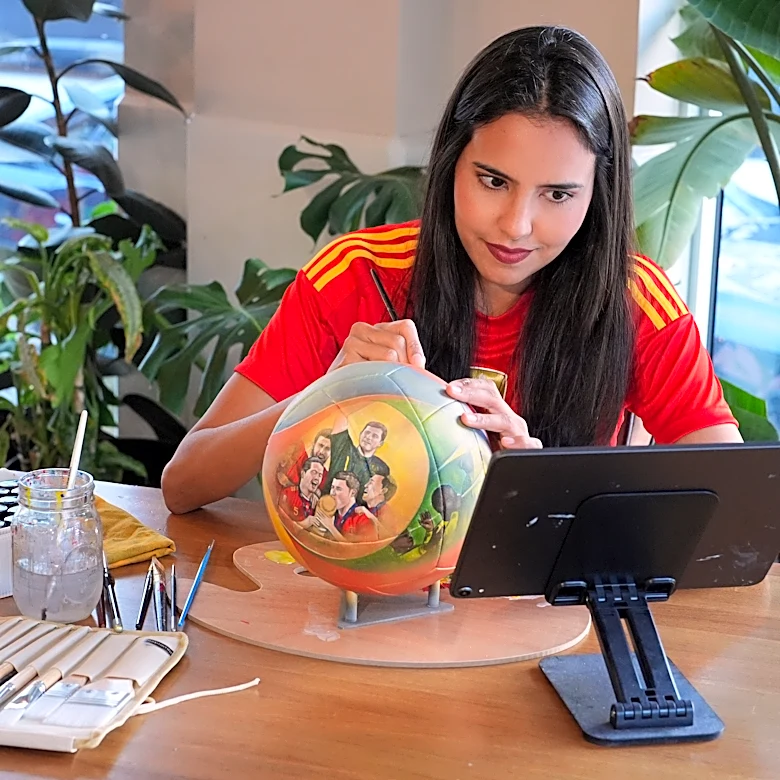 In Miami, soccer balls are turned into one-of-a-kind art as World Cup nears