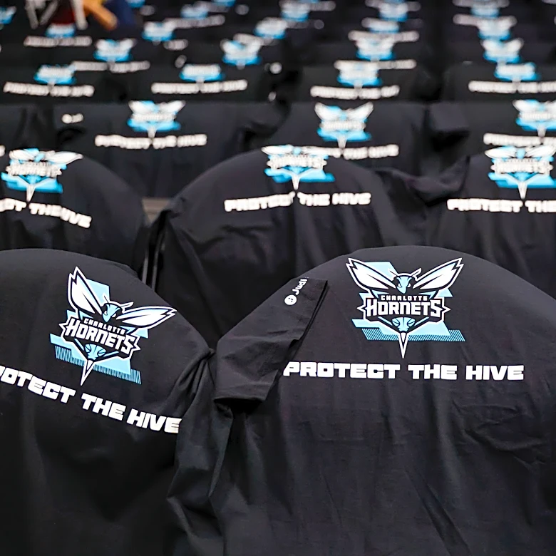 Hornets celebrate first postseason home game in 10 years by handing out 'Protect the Hive' T-shirts