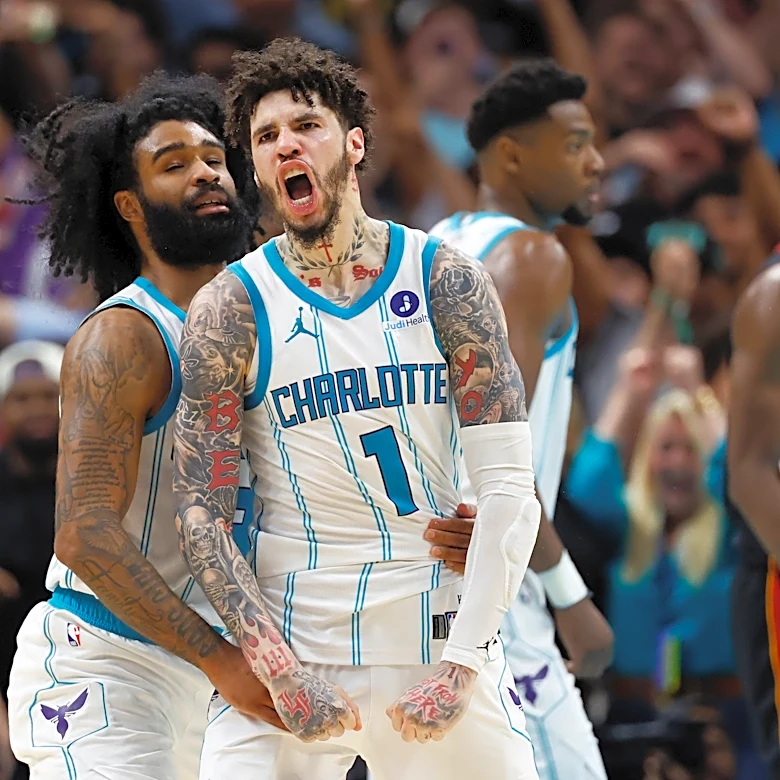 LaMelo Ball's layup, Miles Bridges' block at buzzer give Hornets 127-126 win over Heat in play-in