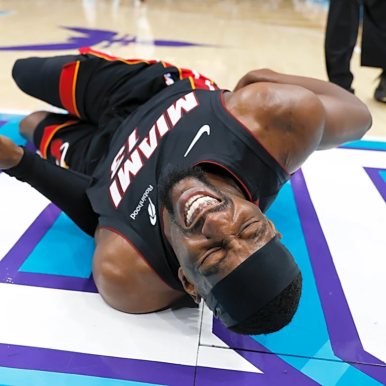 Bam Adebayo injured after LaMelo Ball trips him. Heat coach says Ball should have been ejected