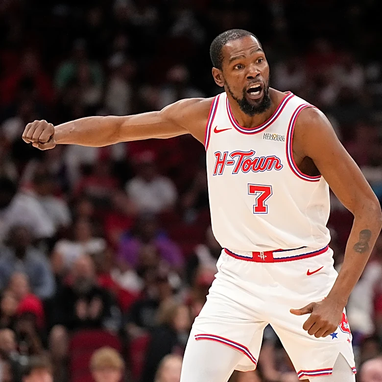 Kevin Durant misses the Houston Rockets' playoff opener vs Lakers with knee injury