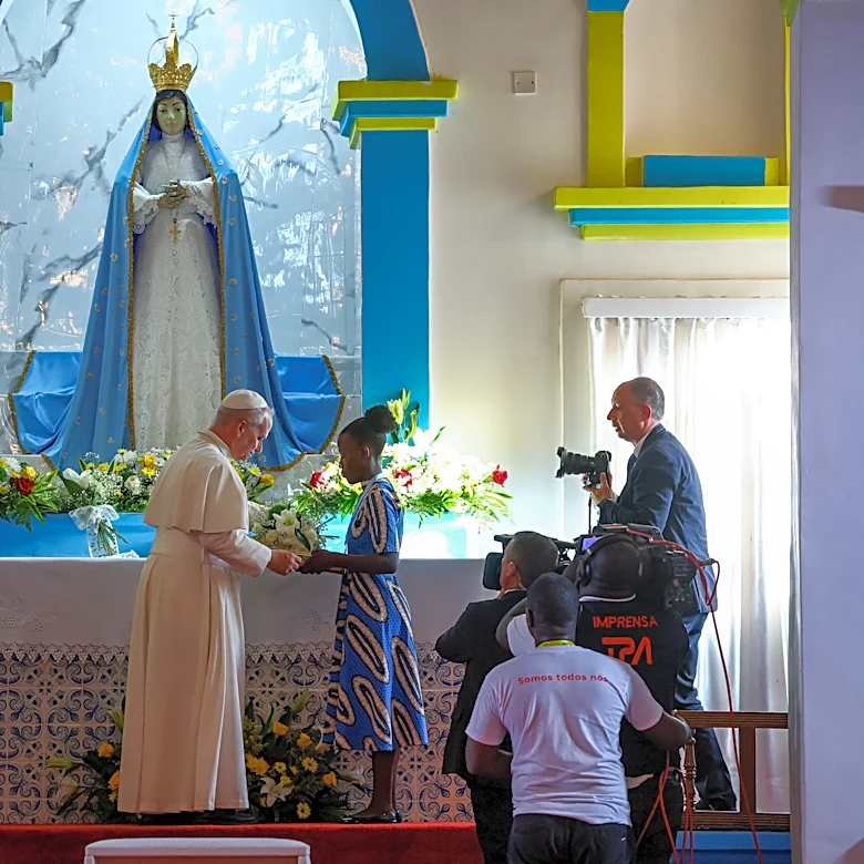 Pope prays at Catholic shrine in Angola that was a center of African slave trade