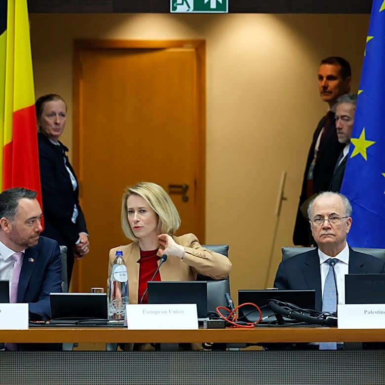 EU hosts Palestinian leader in conference about security and peace in Gaza and the West Bank
