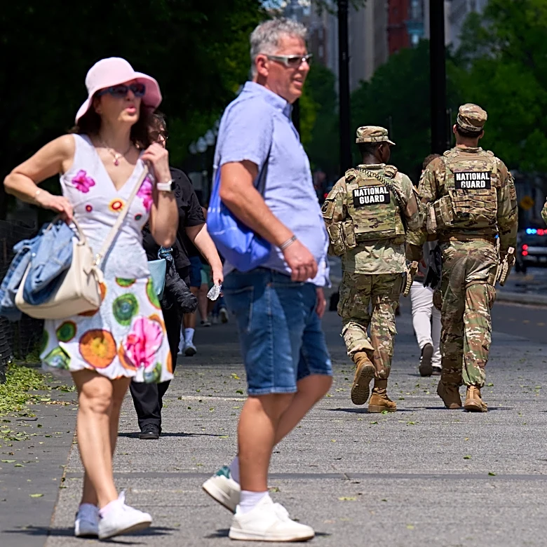 With no end in sight to their deployment, National Guard troops roam Washington