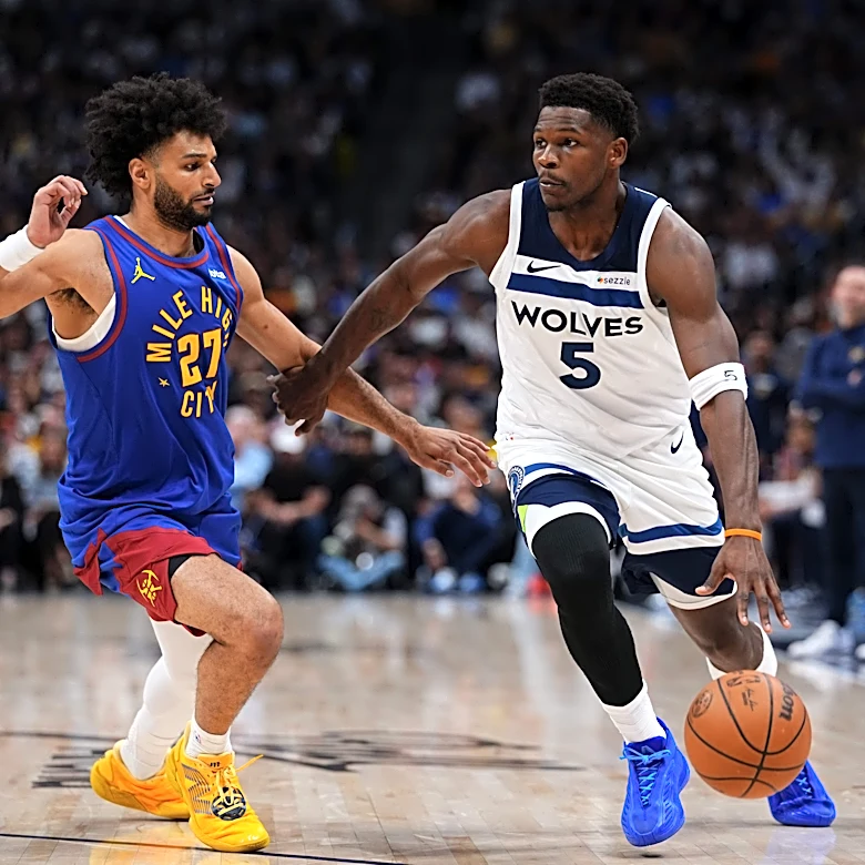 Edwards and Randle rally Timberwolves past Nuggets 119-114 to even series at 1 apiece