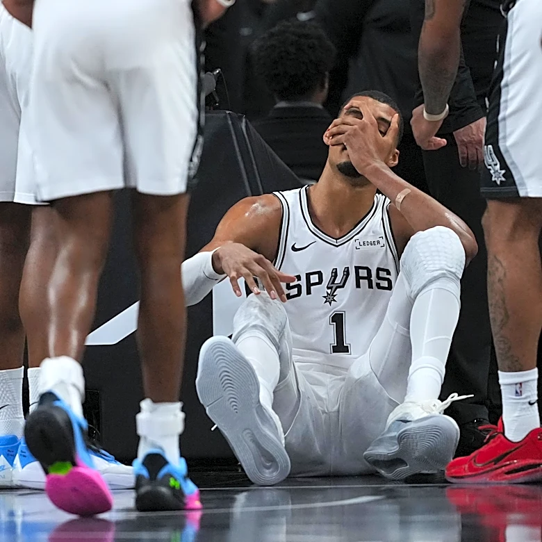 Victor Wembanyama exits with a concussion after falling face-first to court in loss to Blazers