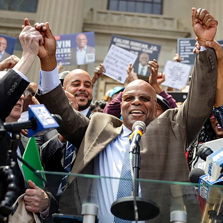 Calvin Duncan sworn in as clerk on the steps of the Orleans Parish Criminal District Court