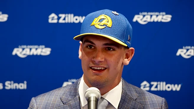 Sean McVay says he's thrilled, not mad, about the Rams' stunning draft selection of Ty Simpson