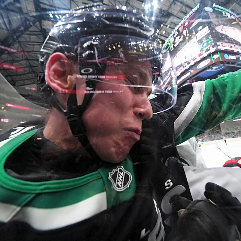 Stars defenseman Nils Lundkvist avoids hospital after taking a skate to the face