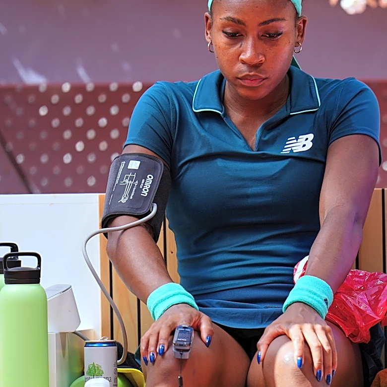 Coco Gauff overcomes vomiting on court to beat Sorana Cirstea in Madrid