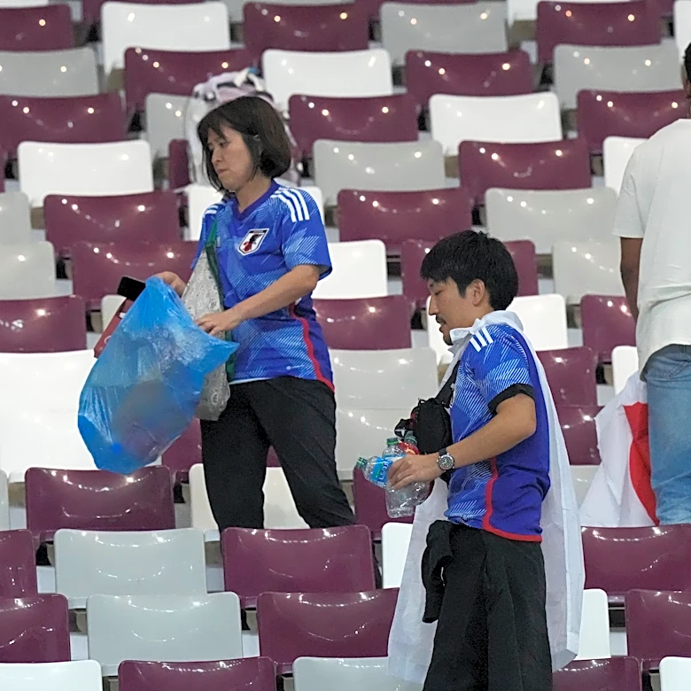 Why you may see Japanese soccer fans cleaning up the stadium after World Cup games