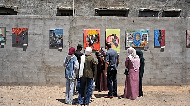 Young Palestinian artists in Gaza exhibit their impressions of war as a fragile ceasefire holds