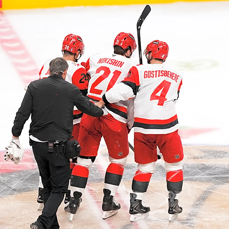 Hurricanes' Rod Brind’Amour is hopeful Ehlers and Nikishin will be ready for Round 2 of NHL playoffs