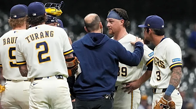 Brewers' Chad Patrick briefly deals with vision trouble before staying in game and earning the win