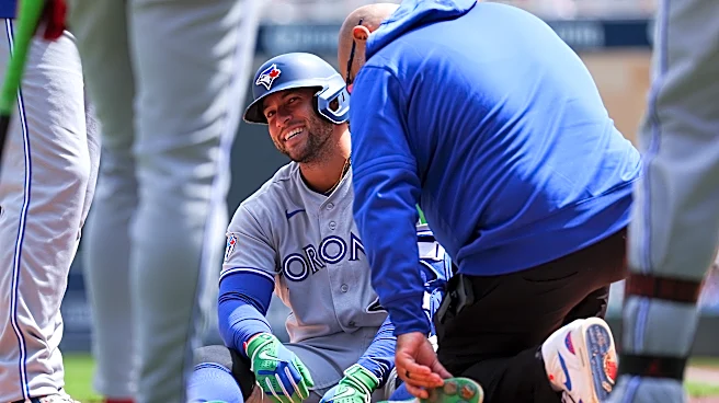 George Springer leaves Blue Jays game after being hit by pitch on left foot, but X-rays are negative