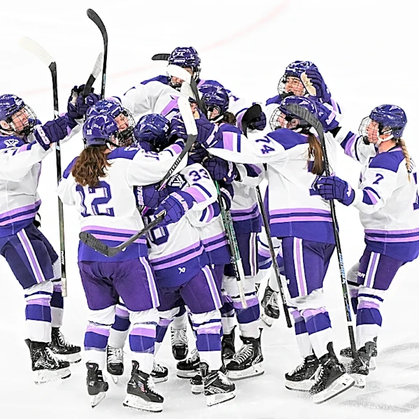Roese scores in OT to offset hat trick by Stacey and Frost beat Victoire 5-4 in semifinal opener