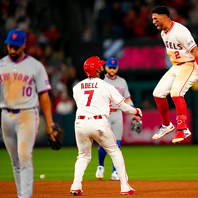 Oswald Peraza's two-out RBI single in 10th inning lifts Angels to 4-3 win over Mets