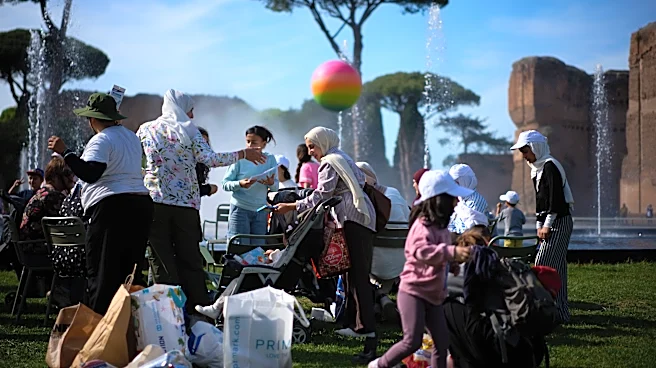 Families evacuated from Gaza enjoy a day to decompress at Rome's ancient baths