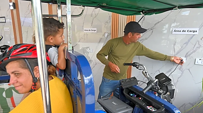 A solar-powered charging station in central Cuba brings life to a darkened island