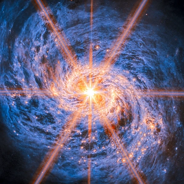 Spiral galaxy's brilliant heart shines bright in a new picture from NASA's Webb telescope
