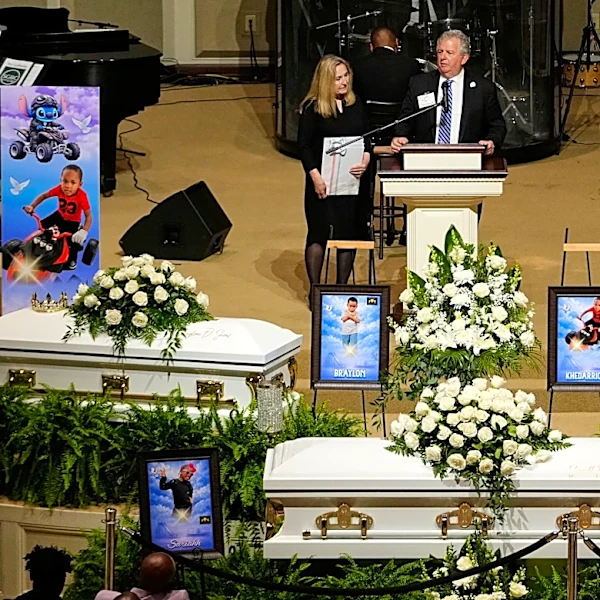 Eight children killed in Louisiana mass shooting remembered at funeral