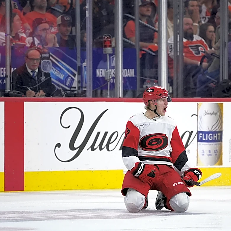 Blake's overtime goal lifts the Hurricanes 3-2 over the Flyers for their second playoff series sweep