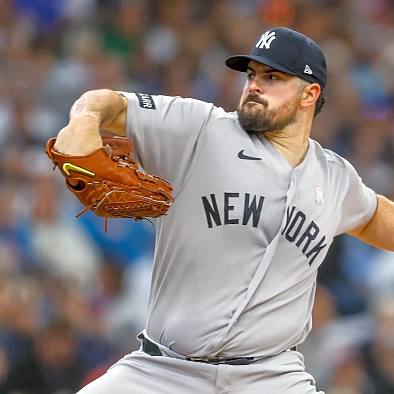 Yankees' Carlos Rodón shows good velocity but struggles with control in his season debut