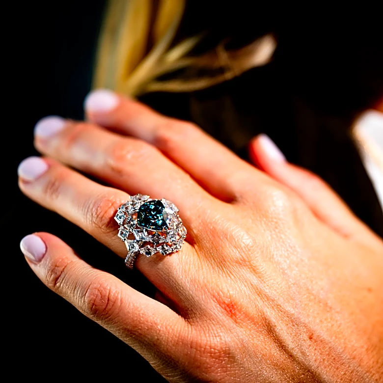 'Ocean Dream' blue-green diamond sells for more than $17 million at Christie's auction in Geneva