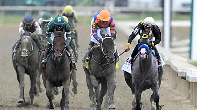 Napoleon Solo holds off Iron Honor by 1 1/4 lengths to win the Preakness at Laurel Park